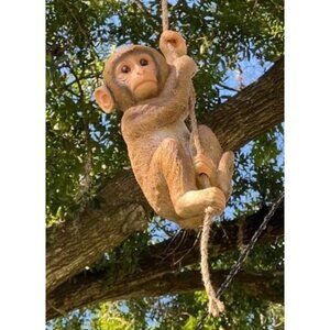 New Design Toscano Chico The Chimpanzee Baby Monkey Hanging Animal Statue,